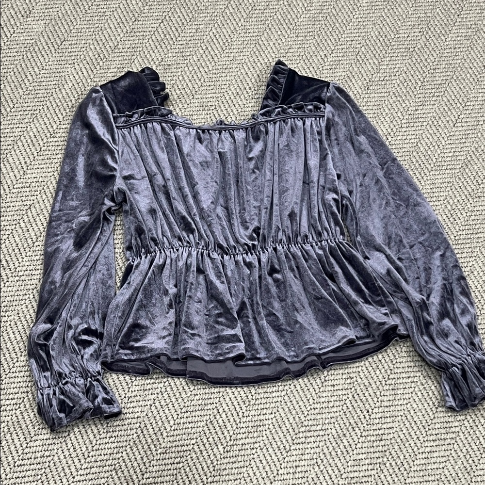 E;ann Elegant Violet Velvet Women's Top